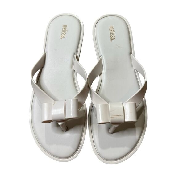 Melissa Jelly SWEET Bow Flip flop Sandals Slip-On Toe post Size 9 - Picture 1 of 7